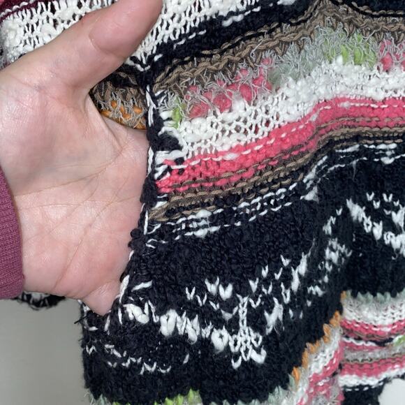 Free People Hippie Boho Festival Bubble Tea Hooded Poncho M/L - Picture 4 of 10